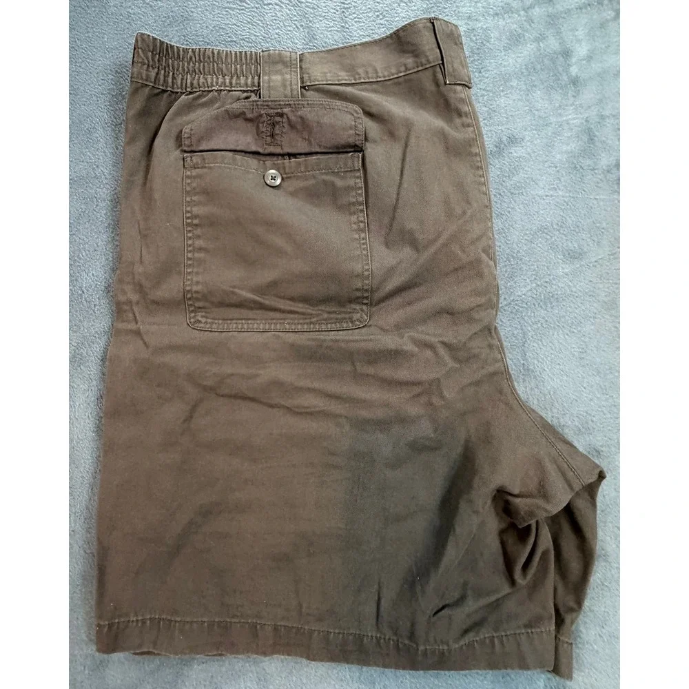 The Foundry Supply Co Mens Brown Cargo Shorts Size 54 Elastic Waist Cotton
